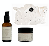 Bio Familienpflege-Set: Organic Wonder Oil 50ml, Organic Baby Cream & Naturalsophy Tasche in Schwarz
