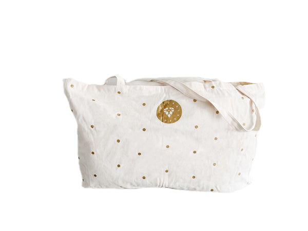 Naturalsophy Bag (Gold) – Shopping Bag, Mom Bag, Beach Bag, Playground Bag With 6 Inside Pockets