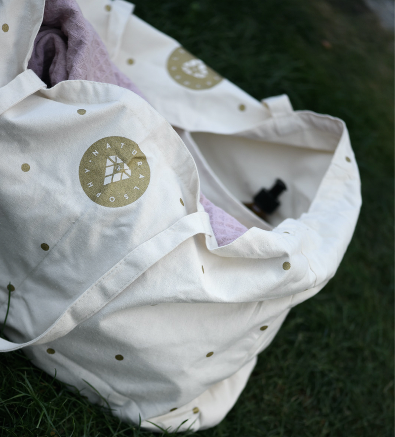 Naturalsophy Bag (Gold) – Shopping Bag, Mom Bag, Beach Bag, Playground Bag With 6 Inside Pockets